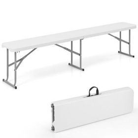 6 Feet Plastic Folding Bench Picnic Camping Dining Seat with Carrying