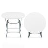 32 Inch Round Folding Table with Thick Tabletop for Picnic