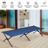 Adults Kids Folding Camping Cot-Blue - Color Blue
