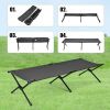 Adults Kids Folding Camping Cot-Gray - Color Gray