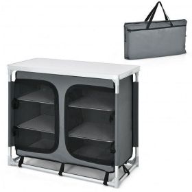 Outdoor Camping Cooking Table with Storage Organizer