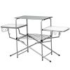 Foldable Outdoor BBQ Table Grilling Stand-Color Silver