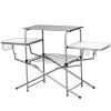 Foldable Outdoor BBQ Table Grilling Stand-Color Silver