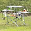 Foldable Outdoor BBQ Table Grilling Stand-Color Silver