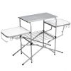Foldable Outdoor BBQ Table Grilling Stand-Color Silver