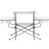 Foldable Outdoor BBQ Table Grilling Stand-Color Silver