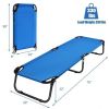 Folding Camping Bed Outdoor Portable Military Cot Sleeping Hiking - Color: Blue