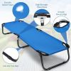 Folding Camping Bed Outdoor Portable Military Cot Sleeping Hiking - Color: Blue