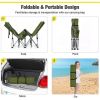Folding Camping Cot with Side Storage Pocket Detachable Headrest-Green - Color