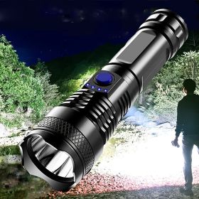 USB Chargeable Strong Light Handheld Flashlight; Plastic Material