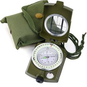 Military-Style Lensatic Compass with Camouflage Cover