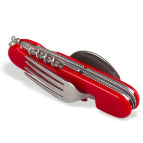 Folding Camping Utensils Cutlery Set 4in1 Stainless Steel Spoon Fork Knife