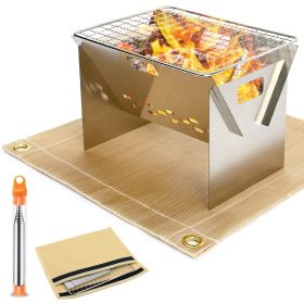 Card Stove Mini Barbecue Grill Fire Table Outdoor Firewood Stove Camping