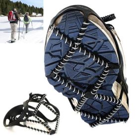 1pair Traction Cleats Iron Chain Anti-skid Shoe Cover for Climbing & Hiking
