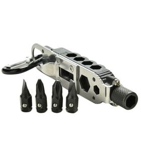 Multifunctional Keychain Tool Kit with LED Flashlight and Bottle Opener
