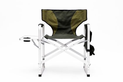 Padded Folding Outdoor Chair with Side Table & Storage Pockets – Lightweight