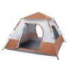 Spring Quick Opening Four-Person Family Tent, Brown 