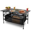 Folding Camping Table Portable Lightweight Aluminum Roll-up Picnic BBQ Desk