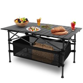 Folding Camping Table Portable Lightweight Aluminum Roll-up Picnic BBQ Desk