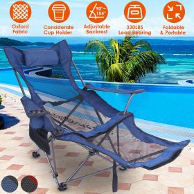 Foldable Camping Chair 330LBS Load Heavy Duty Steel Lawn Chair Collapsible