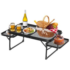 Foldable Camping Table Collapsible Picnic Aluminum Alloy Grill Stand 88LBS Max
