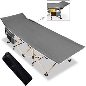 Folding Camping Cot; Sleeping Bed Portable with Carry Bag; Outdoor Camp Cot for