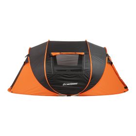 Pop-Up Camping Boat Tent for 5-8 People - Black and Orange