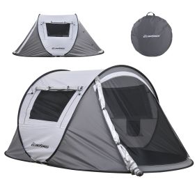 White and Brown Pop Up Camping Tent for 2 People 