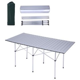 Portable Folding Lightweight Aluminum Camping Picnic Table for 4 to 6 Compact