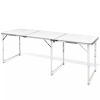 Foldable Camping Table Height Adjustable Aluminum 70. 9 x 23. 6 Inches