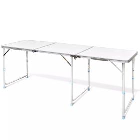 Foldable Camping Table Height Adjustable Aluminum 70. 9 x 23. 6 Inches