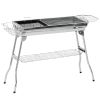 Outsunny Charcoal Grill Stainless Steel Portable Folding BBQ