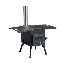 Wood Camping Stove Black 57.5x31x37cm
