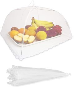 Collapsible Mesh Food Covers for Outdoors 6 pcs 17" x 17" White Food Umbrella