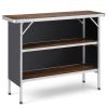 Folding Camping Table with 2Tier Open Shelves for Outdoor BBQ