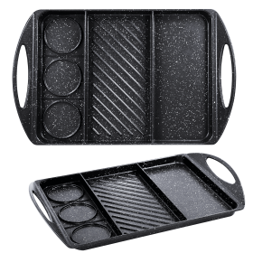 Flat Top Griddle Pan for Stove Top and Double Burner Non-Stick Grill