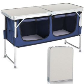 4Ft Folding Camping Table with Storage