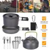 12Pcs Camping Cookware Set with Stove, Aluminum Pots & Pans
