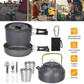 12Pcs Camping Cookware Set with Stove, Aluminum Pots & Pans