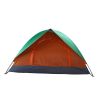 Double Door Camping Dome Tent in Orange and Green for 2-Person Use