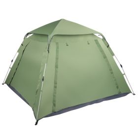Quick Open Four-Person Family Tent, Green 