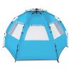 Fiberglass Pole O X ford Cloth Quick-Open Tent -Blue