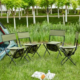 Folding Outdoor Chair with Storage Bag - 4-Piece Portable Set