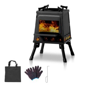 Wood Camping Stove for Outdoor Cooking and Heating