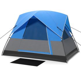 Outdoor Camping Tent with Removable Floor Mat for 3-Person Shelter