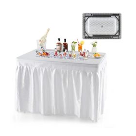 Folding Ice Bin Table with Skirt for Camping and Outdoor Parties