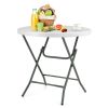 Round Foldable Lightweight Table with Double Lockable Doors