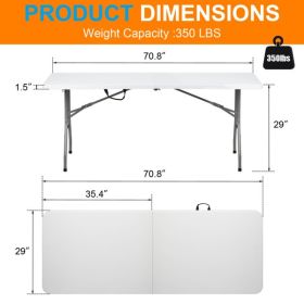 6ft Portable Folding Table for Camping, Picnics, and Parties