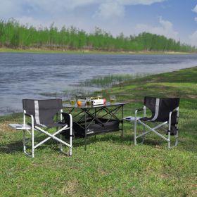 Set of 3 Folding Outdoor Table and Chairs Set for Indoor Outdoor Camping