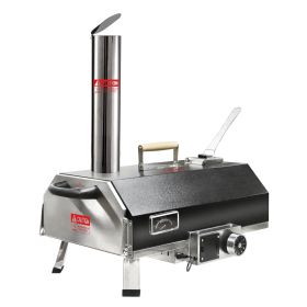 Black 12 Wood Fired Outdoor Pizza Oven - Portable Hard Wood Pellet Pizza Oven -
